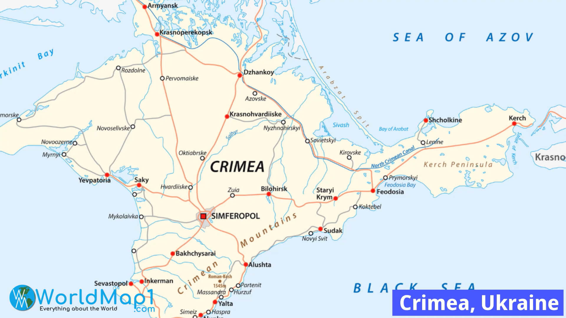 Politische Karte der Krim